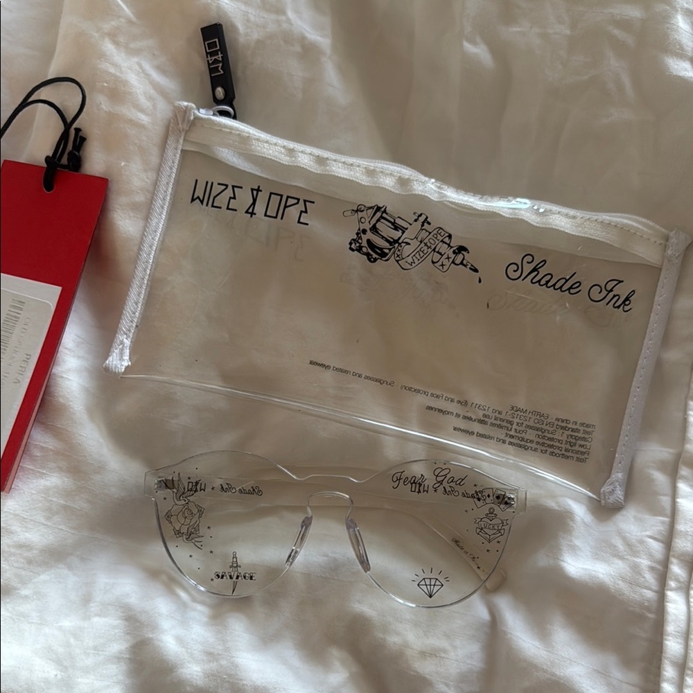 Clear Designer Sunglasses with Case